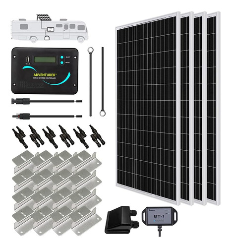 Palen Solar Monocristalino Rv De 12 V Con Controlador Advent