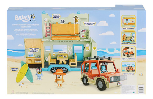 Bluey Caravana De Vacaciones En La Playa Set De Juego Bandai