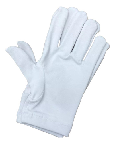 Guantes Blancos Cortos De Puro Algodón Talle 4 Adulto