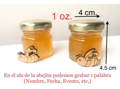40 Tarritos De Cristal 1 Oz. Miel 100% Pura Para Recuerdos