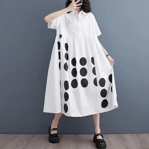 Vestido De Verano De Chubby Sisters A La Moda Con Lunares On