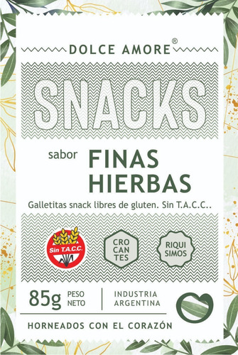 Snack Sabor Finas Hierbas Sin Tacc Doypack X 80gr Caja X 24u