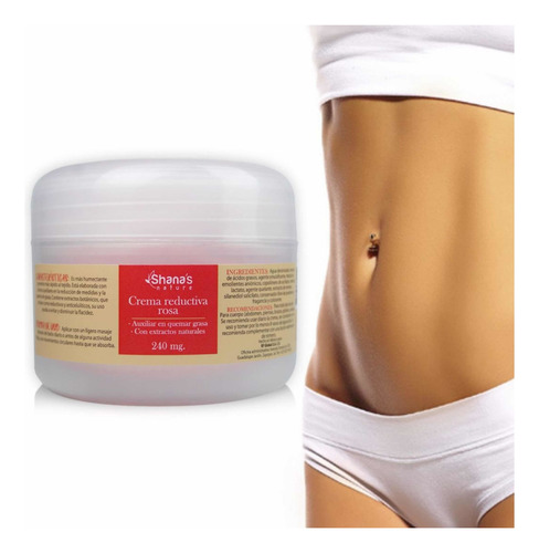 Creme redutor de barriga rosa Shanas, anti-estrias, tipo de embalagem de gordura, tipo de embalagem: pote