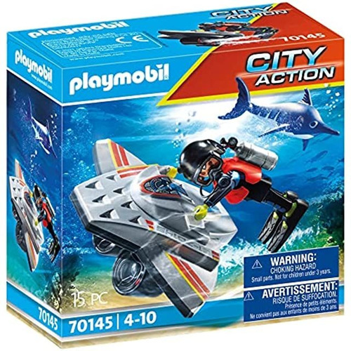 Playmobil 70145 Patinete De Buceo En Operación De Rescate -