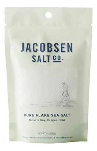 Sal En Escamas Jacobsen Salt Co., Kosher, Gruesa, 4 Oz.