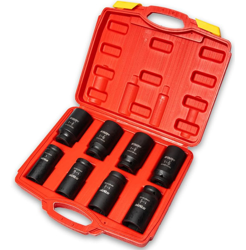 Xtremepowerus 9pc 3/4  Drive Deep Impact Cr-v Socket Set Sae