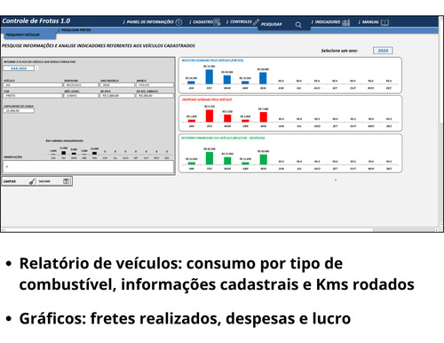 Planilha Controle De Frotas , Fretes, Caminhões, Etc.
