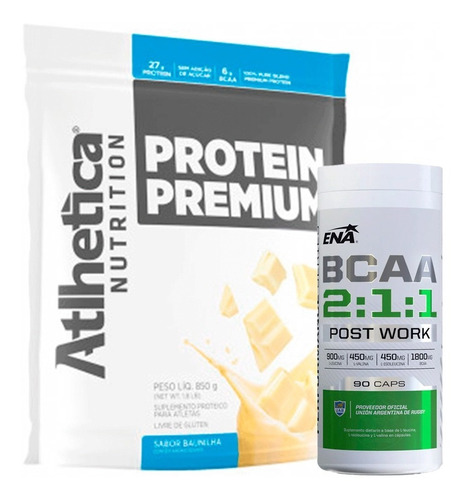Whey Protein Premium Atlhetica + Bcaa 2:1:1 Ena Aminoácidos
