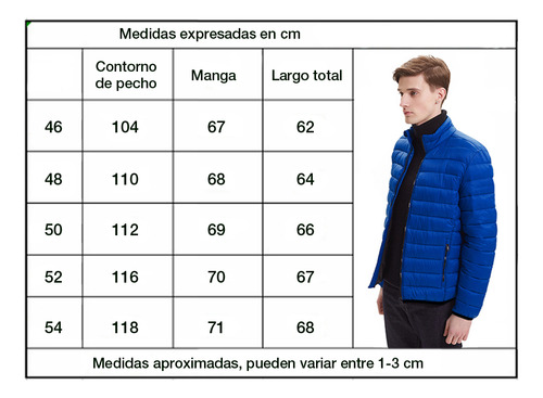 Campera Nylon De Invierno Liviana Para Hombre Con Bolsillos