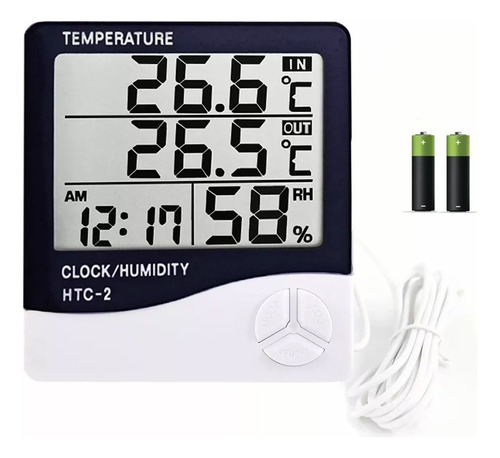 Higrómetro Digitaltermómetro Interior Reloj Alarma Con Pilas