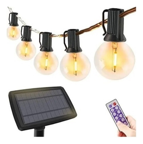 Guirnalda O Guia De Luces Luz Solar Led Bombitas Decorativas