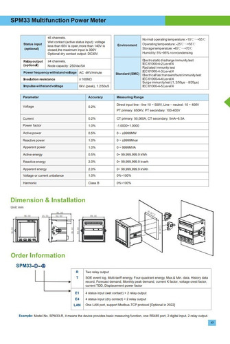 Medidor Eléctrico Pilot Spm33 Trifásico Energia