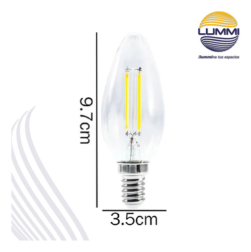 Foco Vela Filamentos Led 4w E14 Luz Calida O Fria 127v
