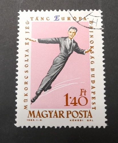 Sello Postal Hungría - Patinaje Artístico 1963