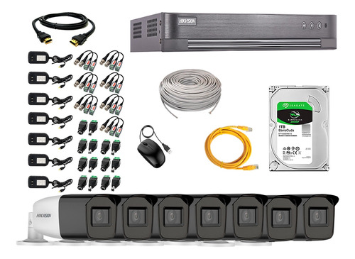 Cámaras Seguridad Exterior Vfir3 Kit 7 Hikvision Full Hd 1tb