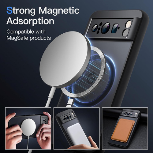 - Capa Magnética Para Google Pixel 8 Pro, Capa Fosca De +2 M