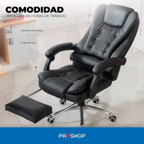 Silla Sillon Oficina Ejecutivo Escritorio Gerencial Pc Cuota Color Negro Material del tapizado Cuero sintético