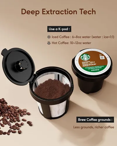 Mini Cafetera De Una Taza Café Helado Y Caliente Tazas...