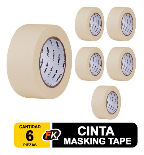 6 Cinta Masking Tape De 2  X 50 M, Pretul 20672