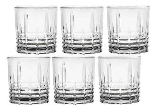 Set 6 Vasos Bajos Para Whisky Premium 315ml Vidrio 