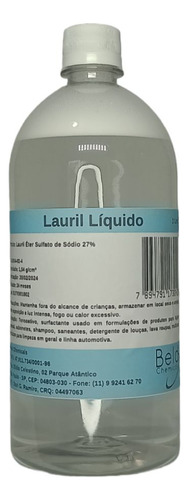 Lauril Líquido 1 Litro - Para Produção De Cosméticos