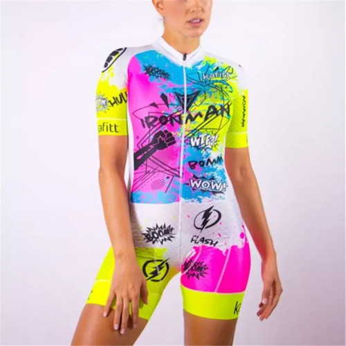 Medias De Traje De Ciclismo Sexy Fluorescente Para Mujer