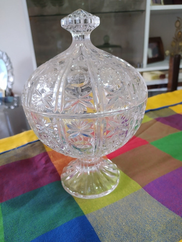 Imagen 6 de 7 de Bombonera Con Tapa De Cristal De Bohemia. Bellísima! Única!