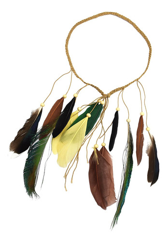 Diadema De Plumas Bohemias, Tocado De Plumas Tejido A Mano,