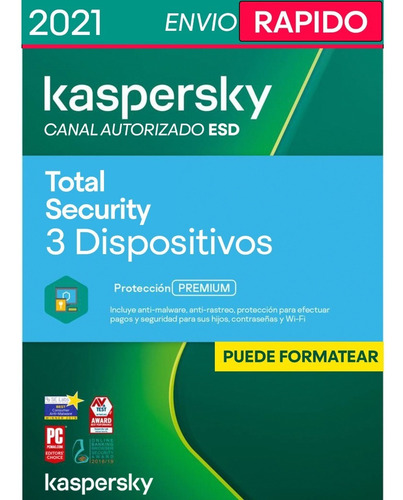 Licencia Original Kaspersky Total Security 3 Dispositivos