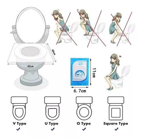 50x Cubre Inodoro Desechable Wc Protector Baño Impermeable