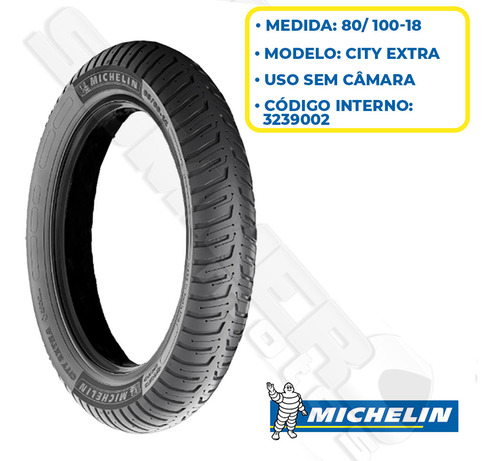 Kit Pneu Factor 150 80-100-18 + 90-90-18 S/ Camara Michelin