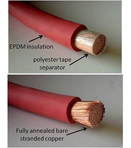 6 Calibre 6 Awg 20 Pies Bateria De Soldadura Roja Cable De C