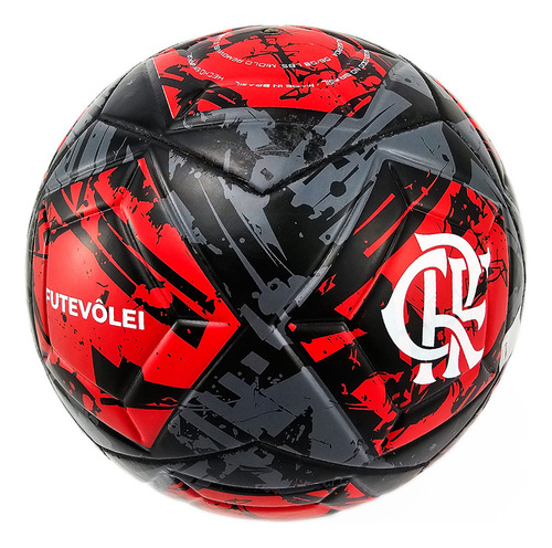 Bola De Futevôlei Licenciada Flamengo Mengo - Dualt Cor Preto/vermelho