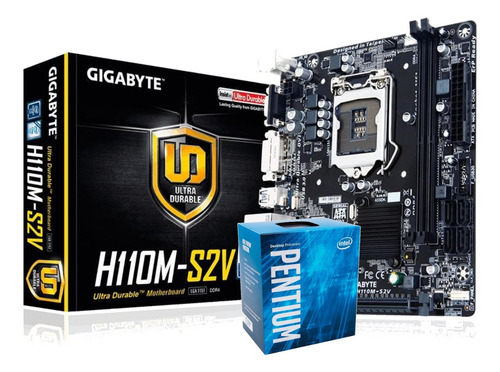 Kit Processador Intel Pentium G4560 Ga-h110m-s2v