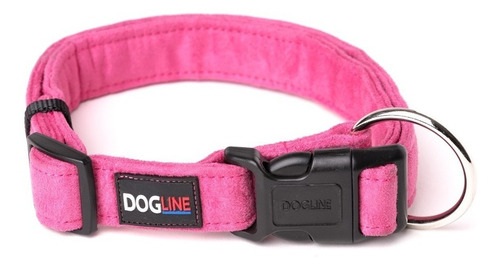 Collar Perro Microfibra Dogline Grande Rosa