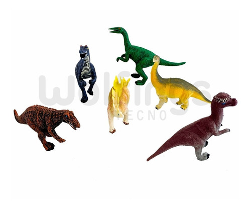6 Dinosaurios De Juguete A Escala Chicos En Pack Regalo