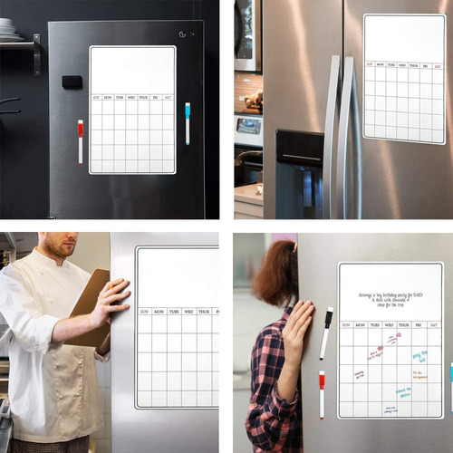 2pcs Paquete Calendario Borrado En Seco Pizarra Regrabable