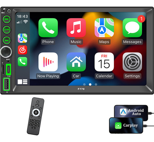 Mayormx Auto Estereo Pantalla 2 Din Carplay & Android Auto más Cámara