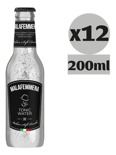 12x Agua Tonica Italiana Premium Malafemmena 200ml Mixer