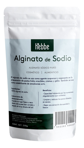 Alginato De Sodio Cosmético Gel Peel Off Hidroplastica 250g Tipo de piel Mixta-Normal