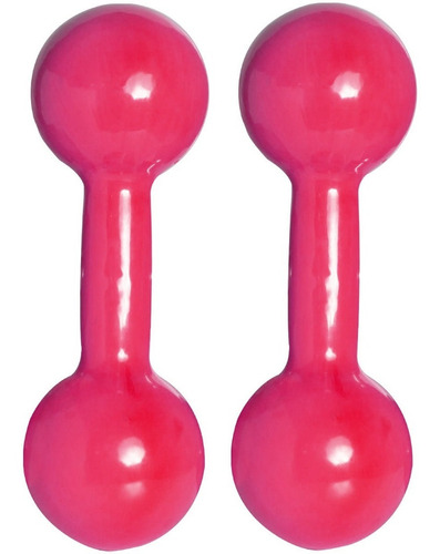 Par Halteres Bola Emborrachado 07kg Para Musculação Cor Rosa