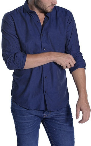 Camisa Truthon Mangas Largas Sibari Hombre Gris Verde Azul