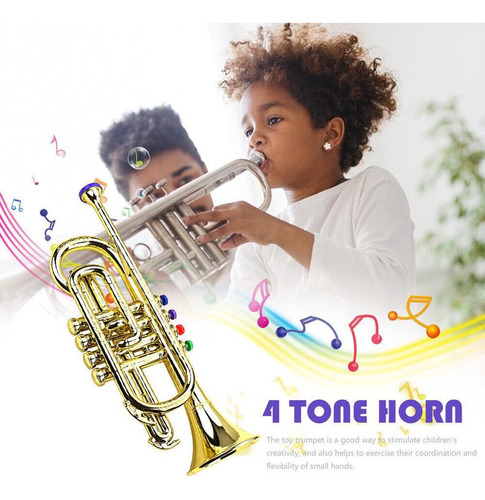 - Trompeta Nauxiu Para Niños Con 4 Teclas De Colores,