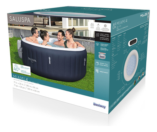 Jacuzzi Spa Inflable Bestway Sauna 4 Personas Hidromasaje