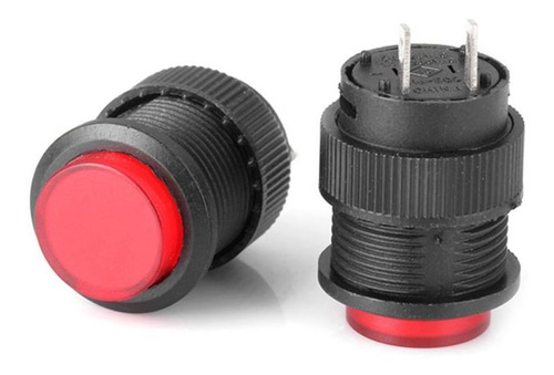 Boton Pulsador Plastico Rojo Na Momentaneo 16mm 3a