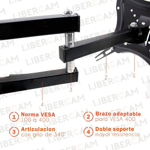 Soporte Para Led Smart Movil Articulado 32 40 42 50 55 65