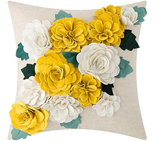 Kingrose 3d Flower Throw Pillow Cover Home Decorativo Accent