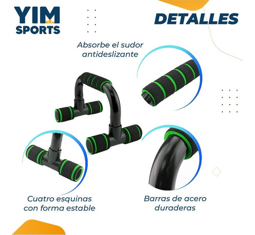 Par Barras Push Up Para Hacer Lagartijas Flexiones En Casa Color Verde