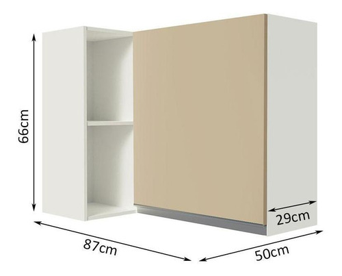 Aéreo Canto Madesa Smart 100% Mdf Com 1 Porta E Adega Bc Cor Branco/Crema