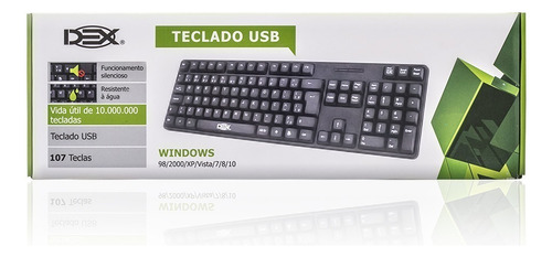 Teclado Para Computador E Notebook Usb C/ Teclas Silenciosas Idioma Português Brasil Cor De Teclado Preto